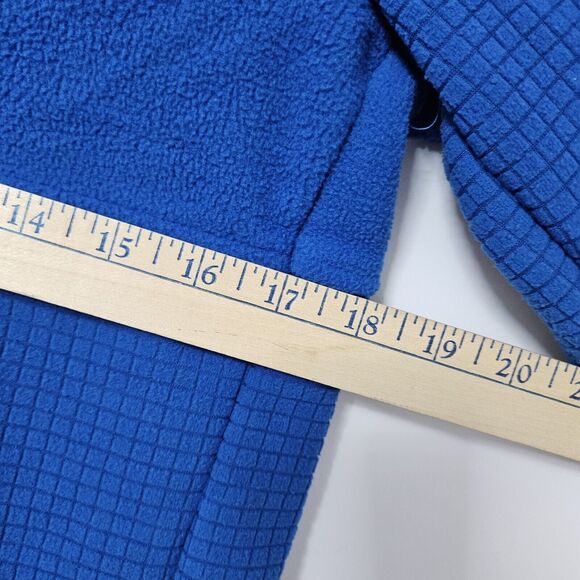 NWT Land’s End Kids XL 14-16 Full Zip Fleece Blue Neon Trim Waffle Weave Jacket - Picture 6 of 7
